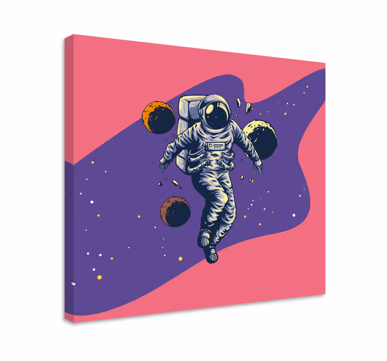 Gamer wall print cosmonaut in the cosmos - TenStickers