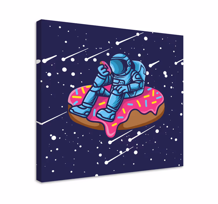 SPACEMAN ON DONUT gamer wall print - TenStickers