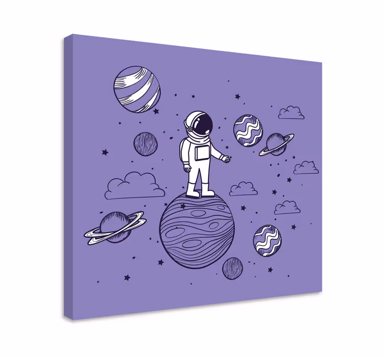 Gamer wall print astronaut exploring space - TenStickers
