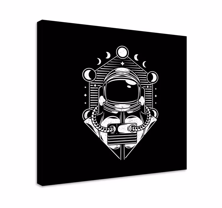 Gamer wall print astronaut moon phases art - TenStickers