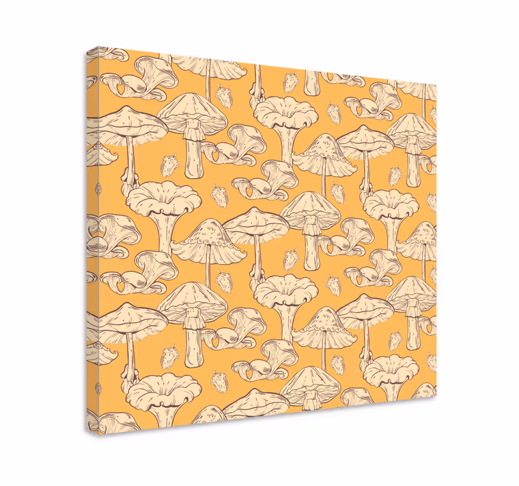 Flowers canvas mushroom motif design - TenStickers