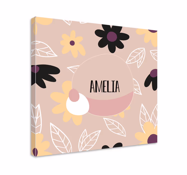 Flowers canvas floral name art - TenStickers