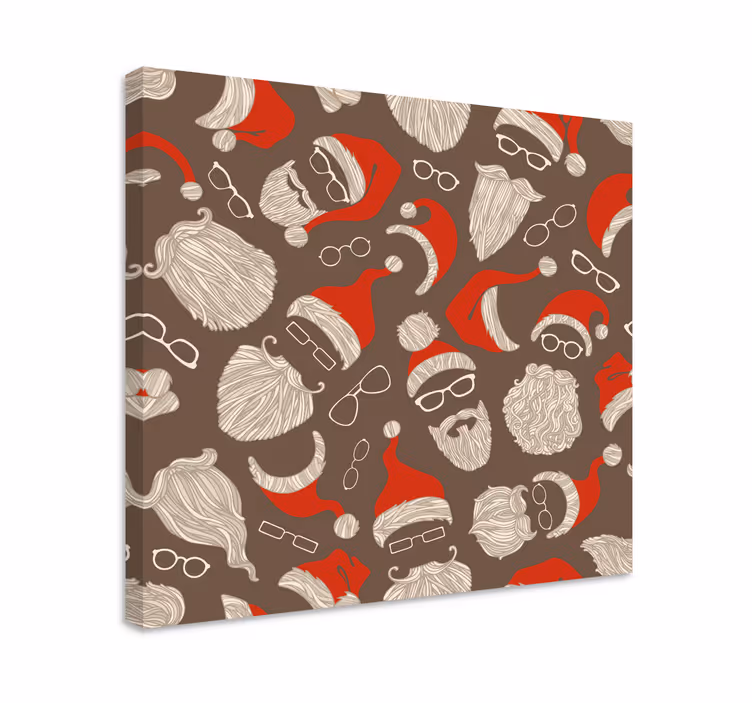 Animal canvas wall art festive santa faces - TenStickers