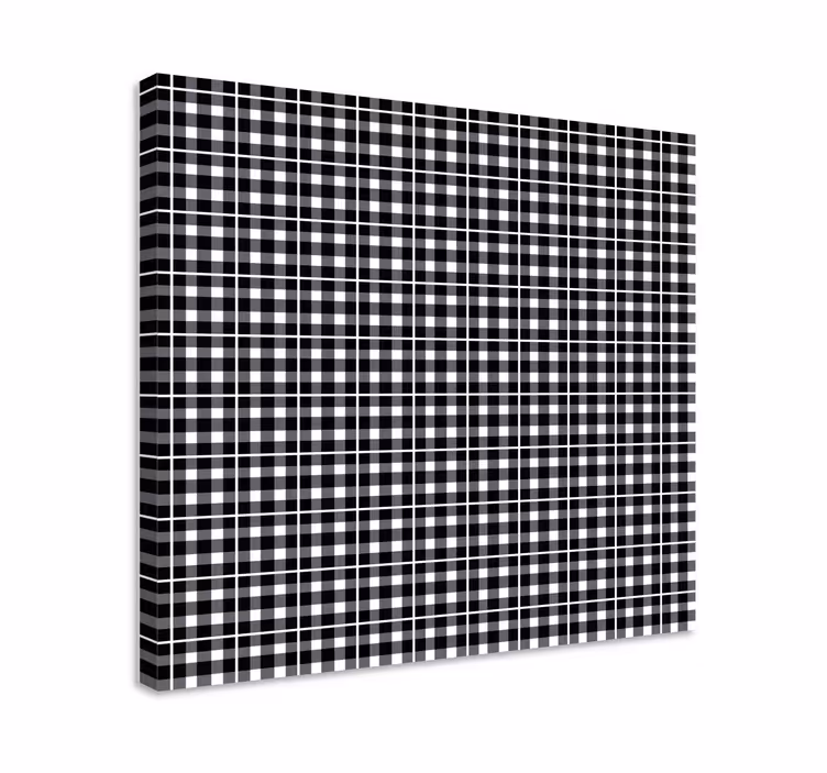 Geometric canvas black and white grid design - TenStickers