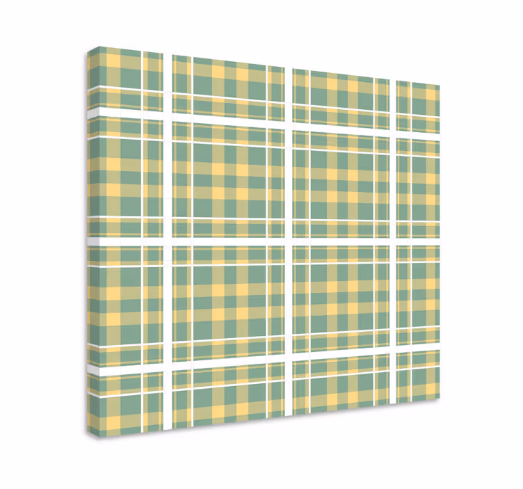 Ornamental canvas print plaid pattern design - TenStickers