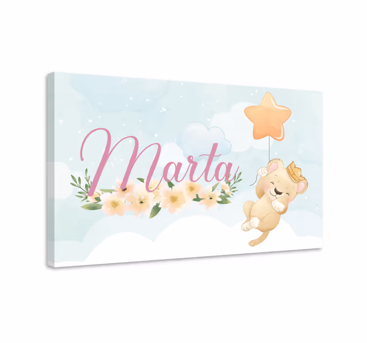 Cocktail canvas cute lion balloon - TenStickers