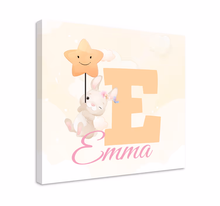 3d pictures wall art happy bunny holding star - TenStickers