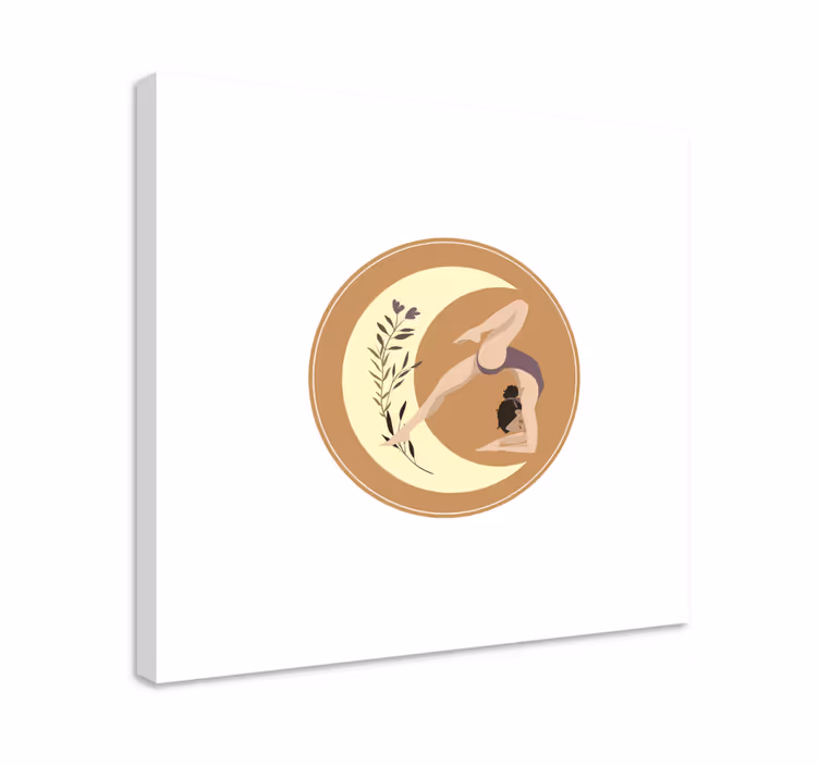 Yoga pose illustration moon home canvas prints - TenStickers