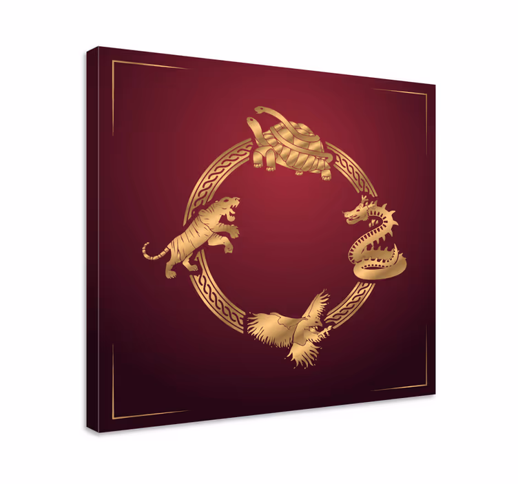Mythical Creatures Circle animal canvas wall art - TenStickers