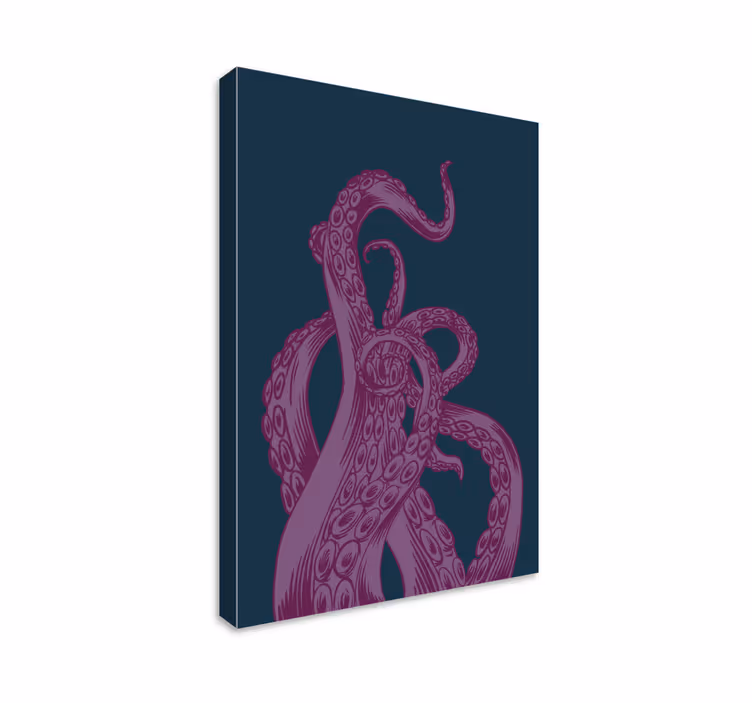 Fish canvas octopus tentacle art print - TenStickers