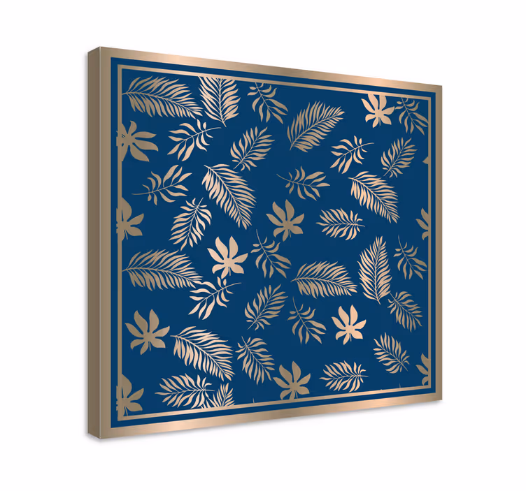 Flowers canvas foliage pattern art print - TenStickers