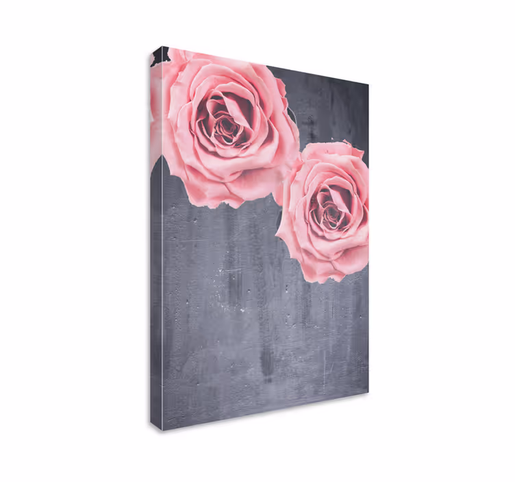 Flowers canvas blush roses bouquet - TenStickers
