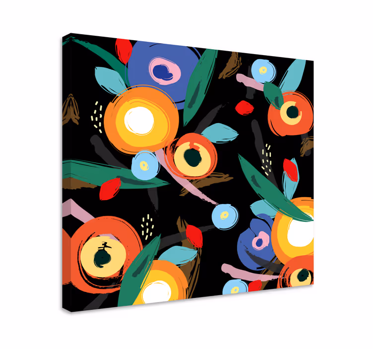Flowers canvas vibrant floral design - TenStickers