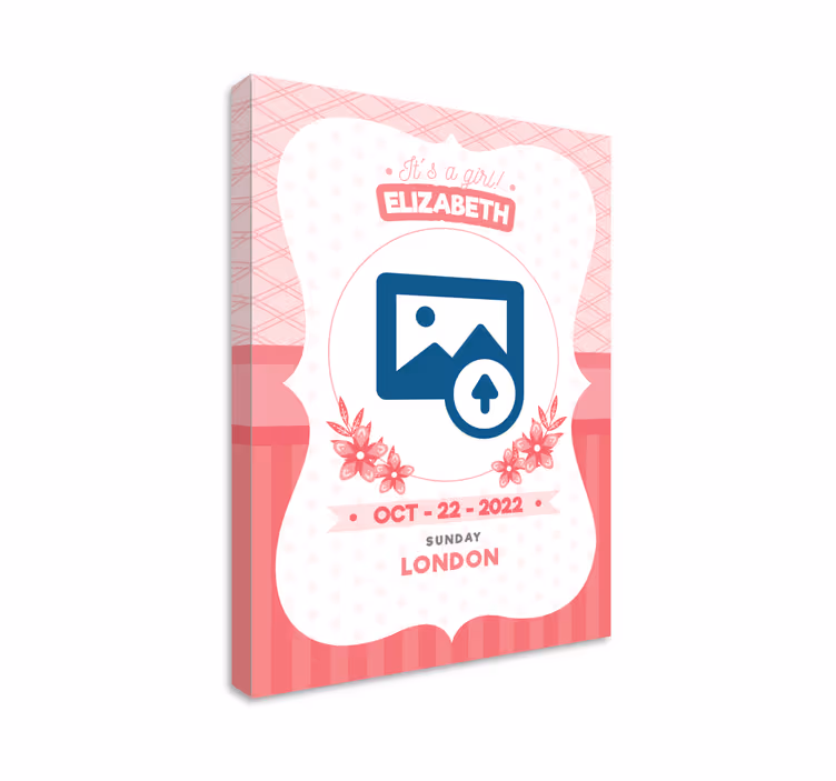 Personalised pink announcement cocktail canvas - TenStickers