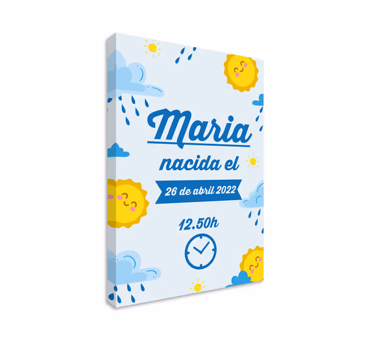 Sunny Birthday Announcement cocktail canvas - TenStickers