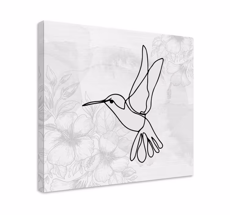 Bird canvas wall art elegant hummingbird outline - TenStickers