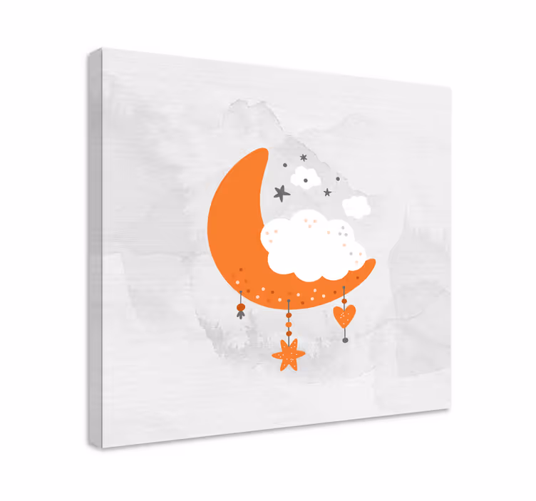 Cocktail canvas cloudy moon wall art - TenStickers