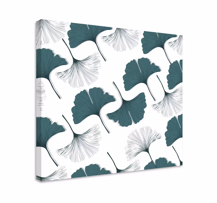 Flowers canvas with ginkgo leaf patterns - TenStickers