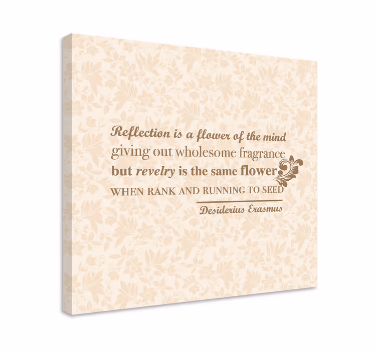 Quote canvas floral reflection art print - TenStickers