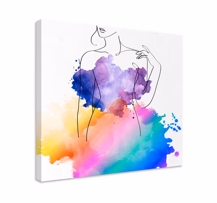 People canvas abstract female figure - TenStickers