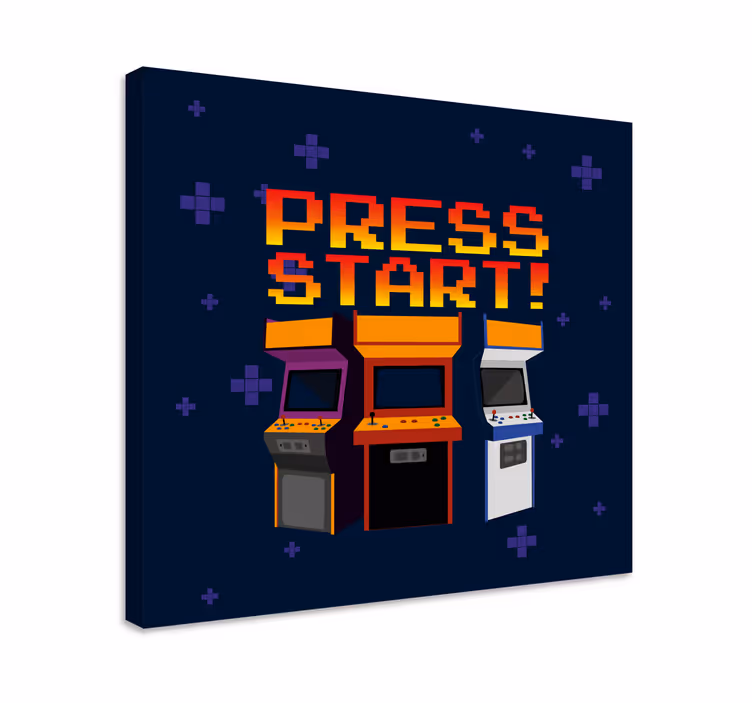 Gamer wall print retro arcade machines art - TenStickers