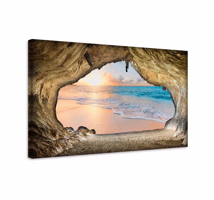 Landscape canvas cave beach view - TenStickers