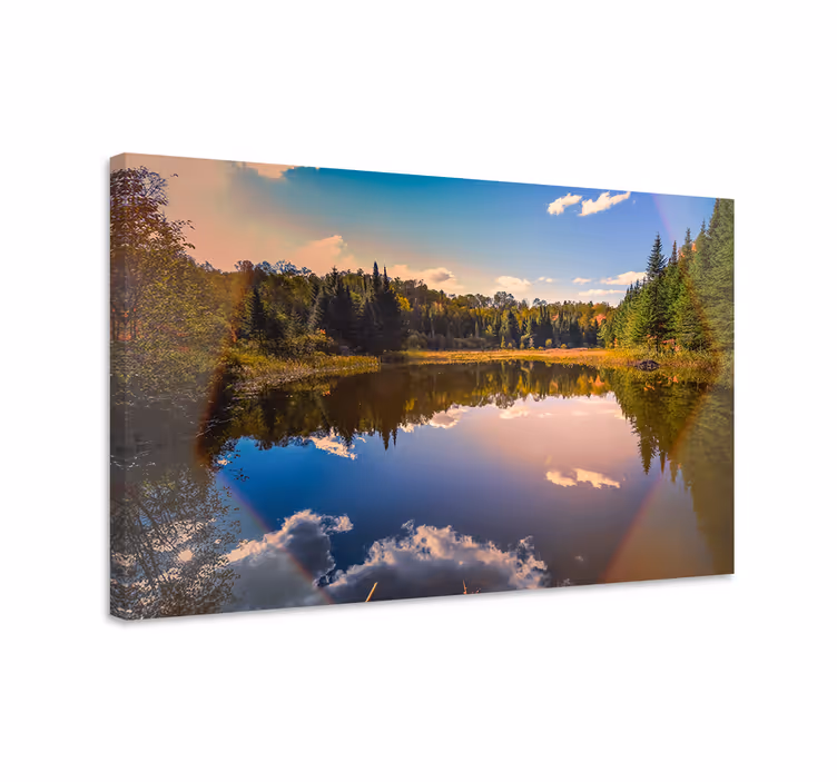 Landscape canvas serene water reflection art - TenStickers