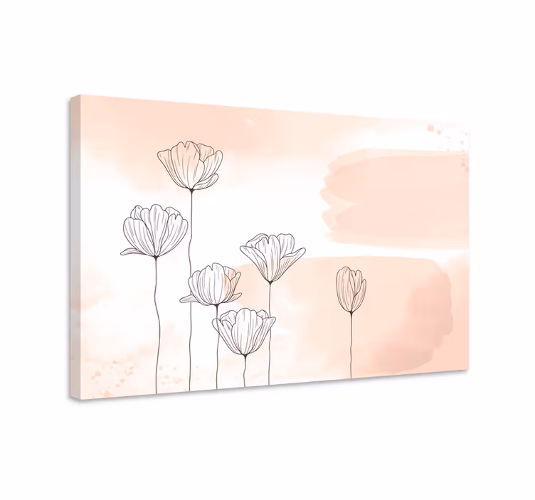 Flowers line flower canvas - TenStickers