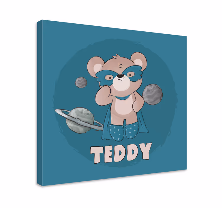 Bear hero personalised canvas - TenStickers