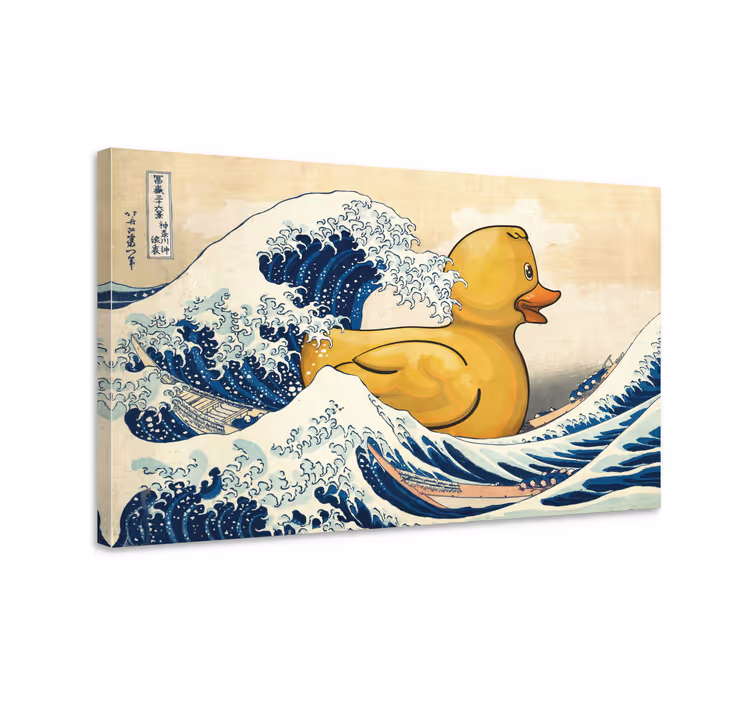 Kanagawa rubber duck canvas art print - TenStickers