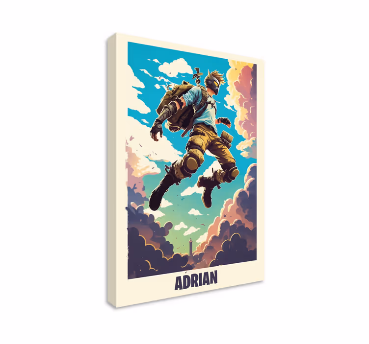 epic character with personalized name gamer wall print - TenStickers