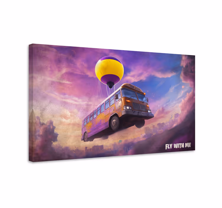 flying bus scene gamer wall print - TenStickers