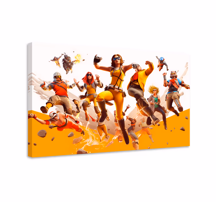 characters flying attack gamer wall print - TenStickers