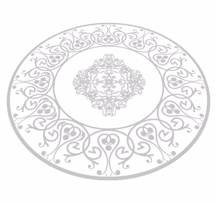 round damask white vinyl rug - TenStickers