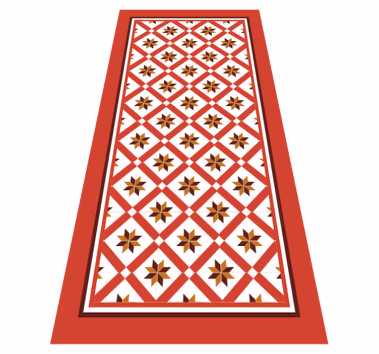 Hydraulic Red kitchen vinyl rug - TenStickers