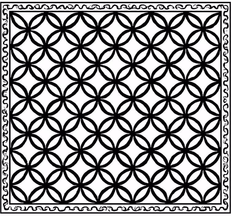 Black white ornate  kitchen vinyl rug - TenStickers