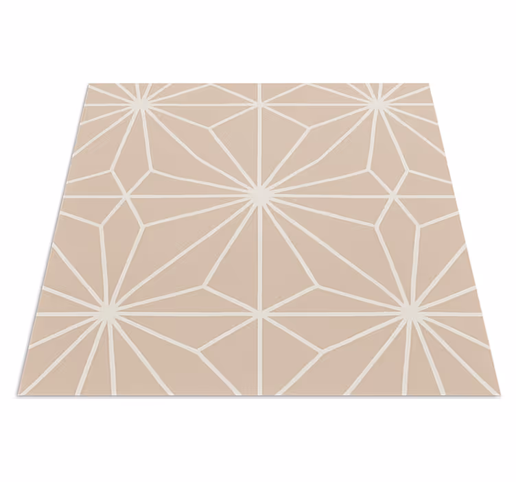 Kitchen vinyl rug in beige stars pattern - TenStickers