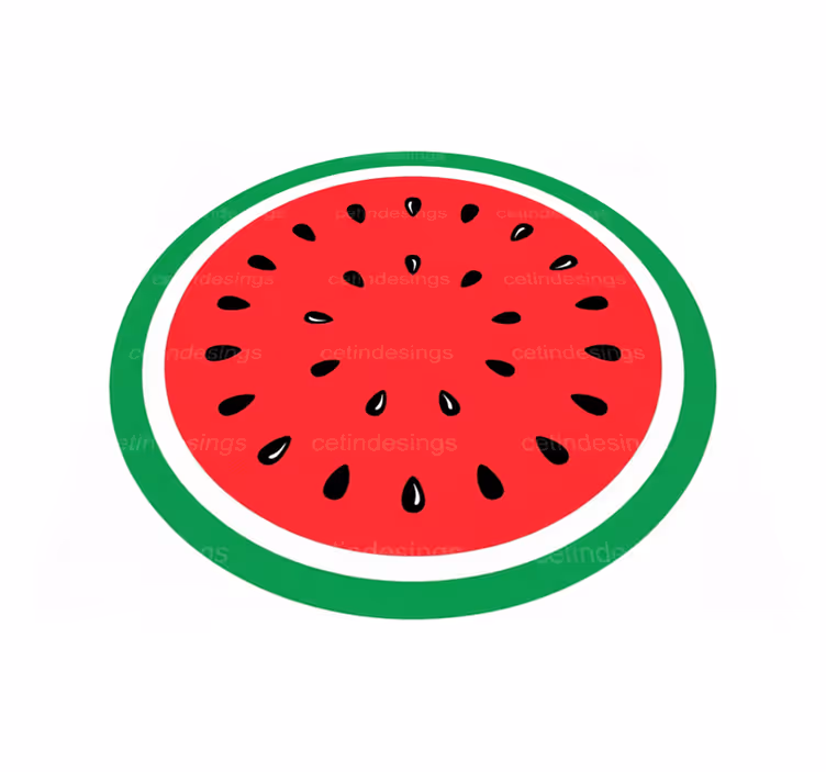 Circular vinyl rug whole watermelon design - TenStickers