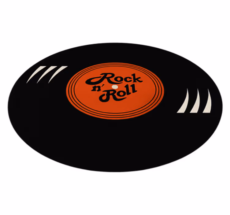 Circular vinyl rug rock and roll vinyl record - TenStickers