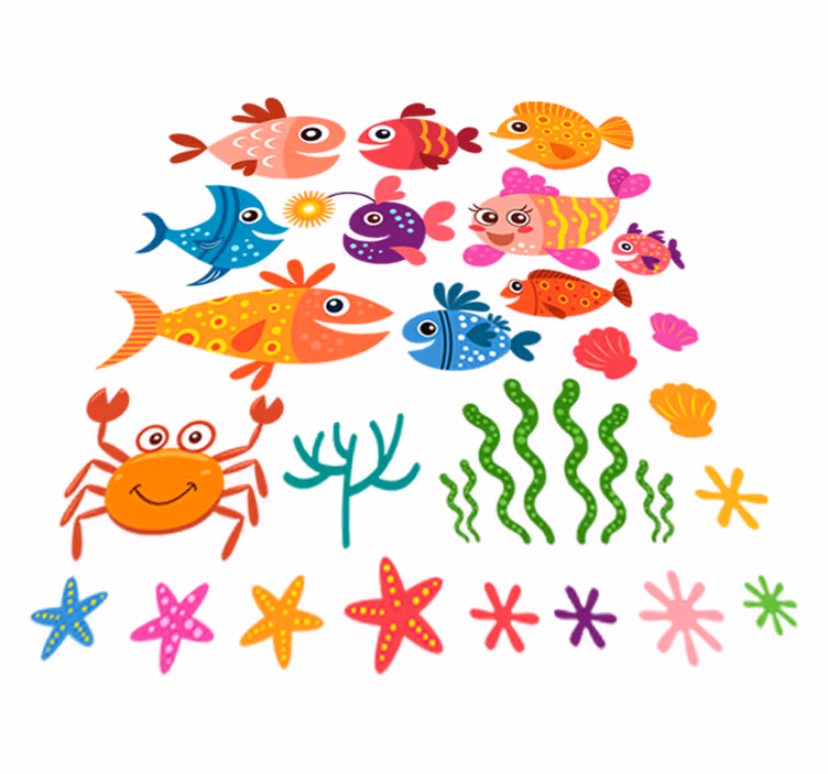 Animal vinyl rug fishes for children - TenStickers