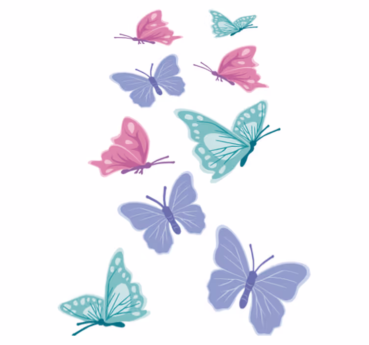 Pastel butterflies animal vinyl rug - TenStickers