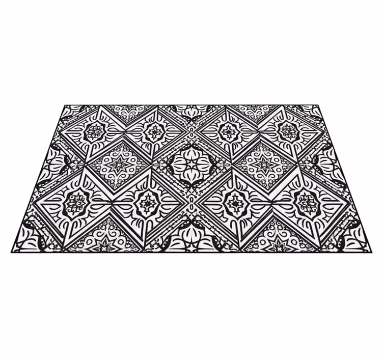 Kitchen vinyl rug in vibrant contrast pattern - TenStickers