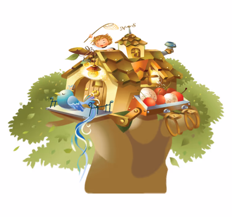 Animal vinyl rug treehouse - TenStickers