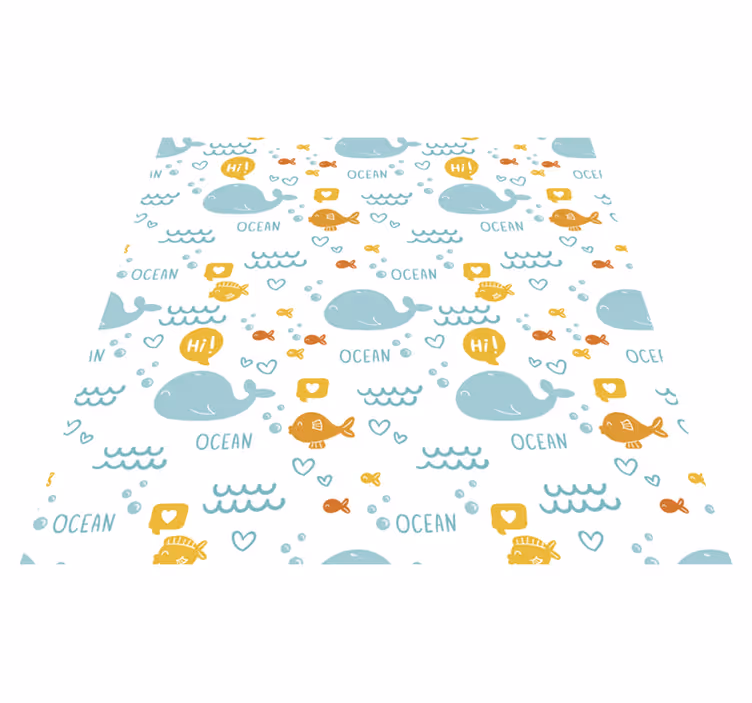 Colorful and joyful ocean animal vinyl rug - TenStickers
