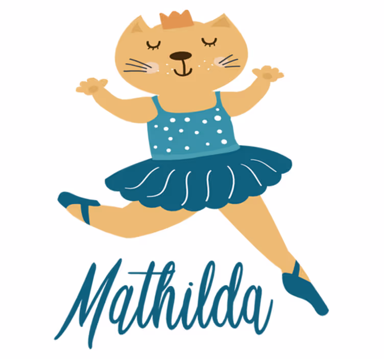 Animal vinyl rug dancing kitty personalized - TenStickers