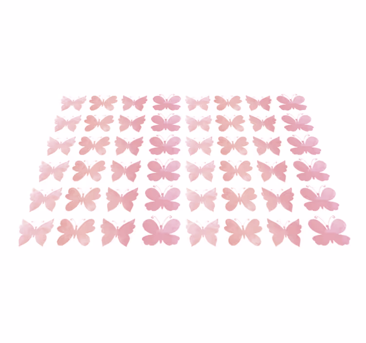 Pink butterflies design animal vinyl rug - TenStickers