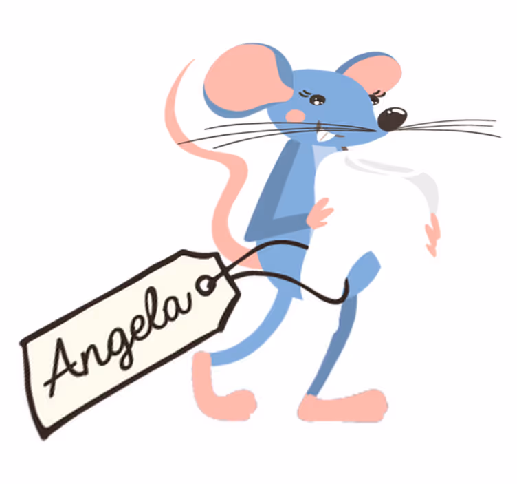 Animal vinyl rug blue mouse with name - TenStickers