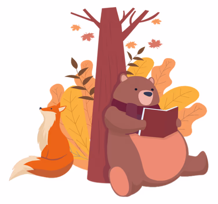 Animal vinyl rug featuring woodland creatures - TenStickers