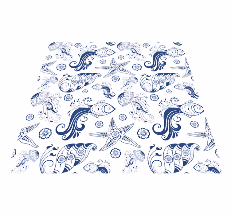 Animal vinyl rug ornamental marine life - TenStickers
