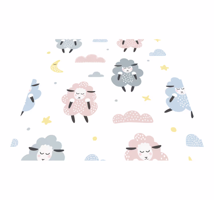 Animal vinyl rug sheep design for kids - TenStickers